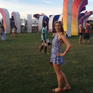 LF floral open back romper